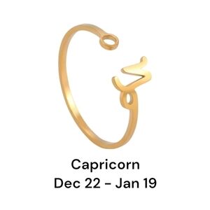 CAPRICORN Zodiac Constellation Stainless Steel Open Front Adjustable R…